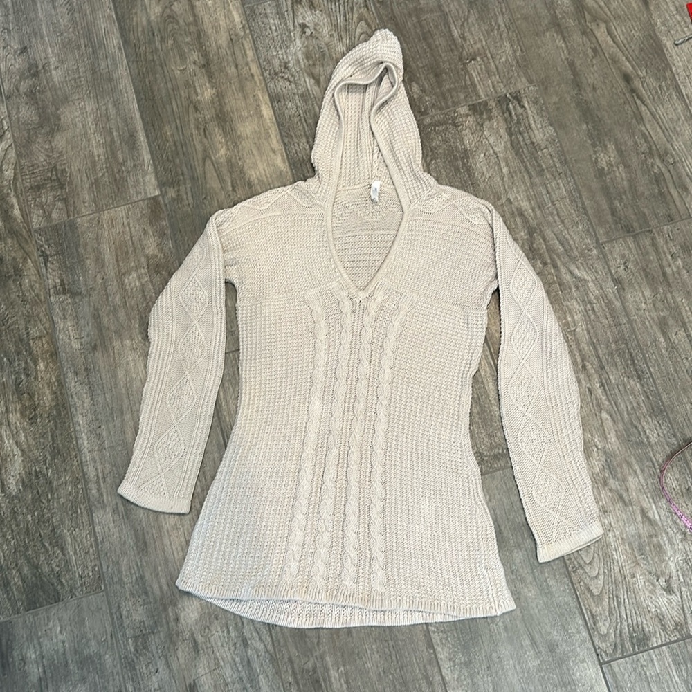 Gap Body cable knit hooded swim cover up